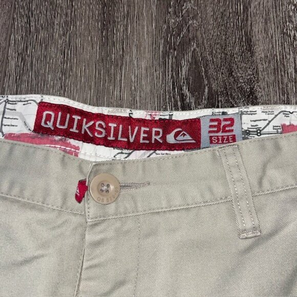 Quicksilver Shorts Mens 32 Tan Khaki Durable Heavyweight Skater Surfer - Picture 2 of 5